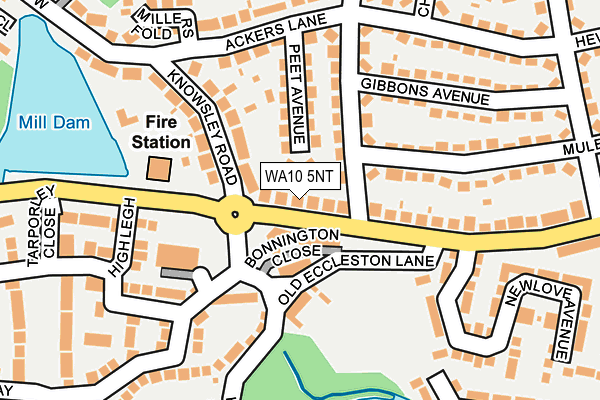 WA10 5NT map - OS OpenMap – Local (Ordnance Survey)