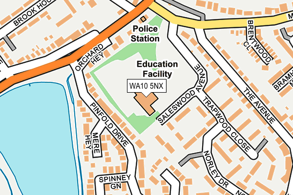 WA10 5NX map - OS OpenMap – Local (Ordnance Survey)
