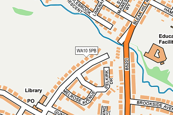 WA10 5PB map - OS OpenMap – Local (Ordnance Survey)