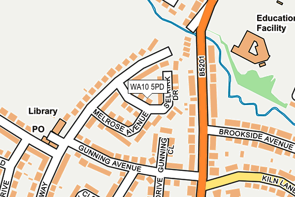 WA10 5PD map - OS OpenMap – Local (Ordnance Survey)