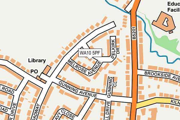 WA10 5PF map - OS OpenMap – Local (Ordnance Survey)