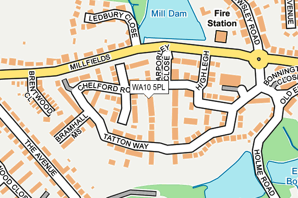 WA10 5PL map - OS OpenMap – Local (Ordnance Survey)