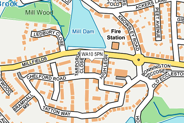 WA10 5PN map - OS OpenMap – Local (Ordnance Survey)