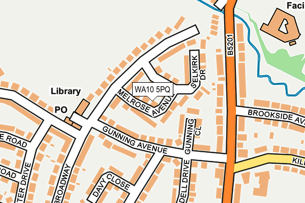 WA10 5PQ map - OS OpenMap – Local (Ordnance Survey)
