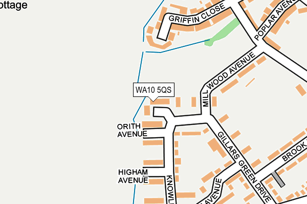 WA10 5QS map - OS OpenMap – Local (Ordnance Survey)