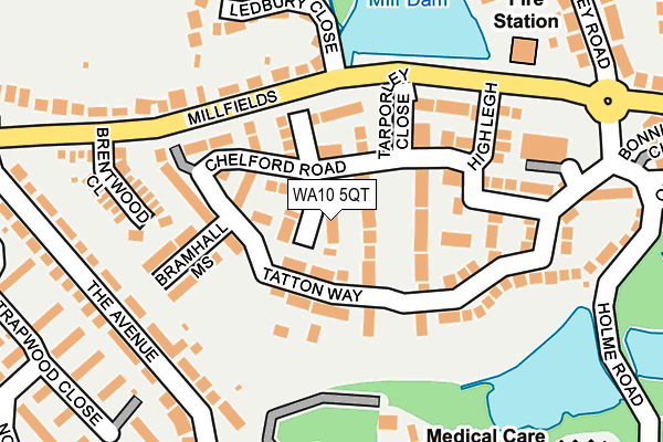 WA10 5QT map - OS OpenMap – Local (Ordnance Survey)