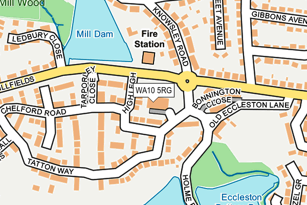 WA10 5RG map - OS OpenMap – Local (Ordnance Survey)