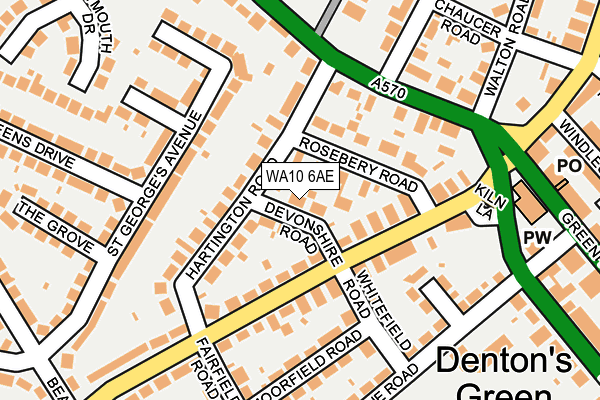 WA10 6AE map - OS OpenMap – Local (Ordnance Survey)
