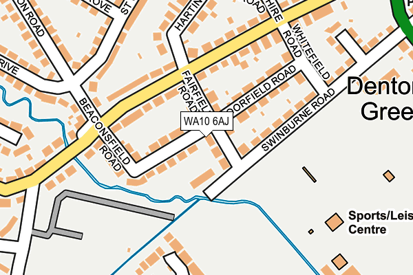 WA10 6AJ map - OS OpenMap – Local (Ordnance Survey)
