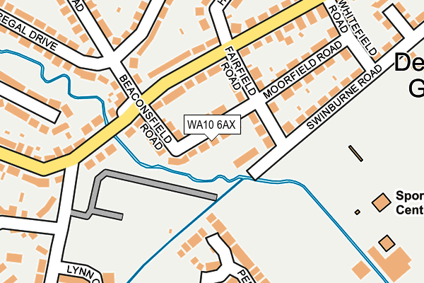 WA10 6AX map - OS OpenMap – Local (Ordnance Survey)