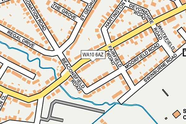 WA10 6AZ map - OS OpenMap – Local (Ordnance Survey)