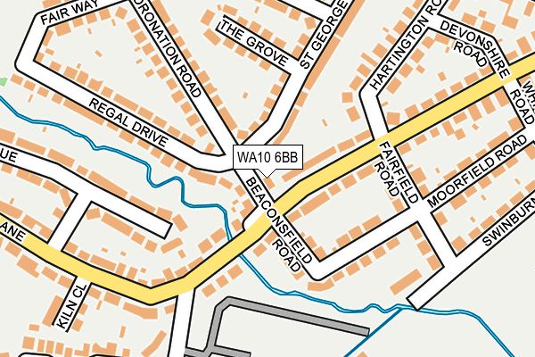WA10 6BB map - OS OpenMap – Local (Ordnance Survey)