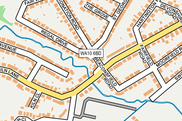 WA10 6BD map - OS OpenMap – Local (Ordnance Survey)