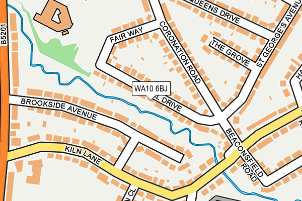 WA10 6BJ map - OS OpenMap – Local (Ordnance Survey)