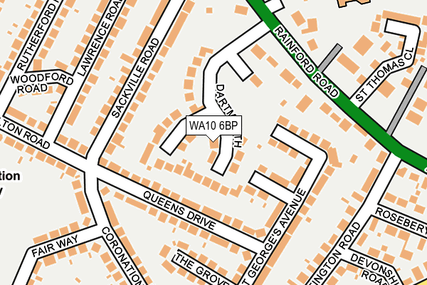 WA10 6BP map - OS OpenMap – Local (Ordnance Survey)