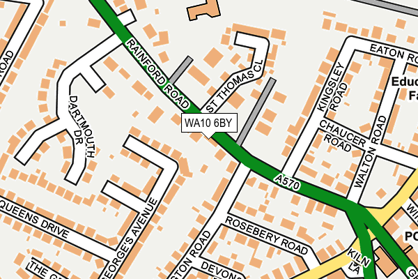 WA10 6BY map - OS OpenMap – Local (Ordnance Survey)