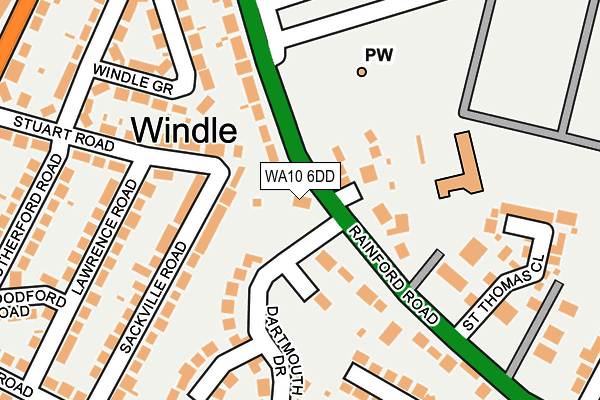 WA10 6DD map - OS OpenMap – Local (Ordnance Survey)