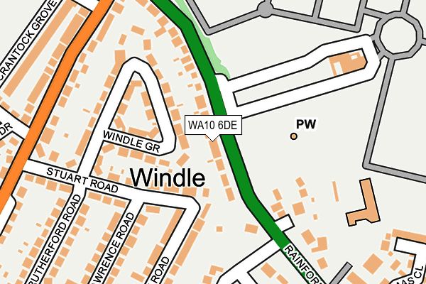 WA10 6DE map - OS OpenMap – Local (Ordnance Survey)
