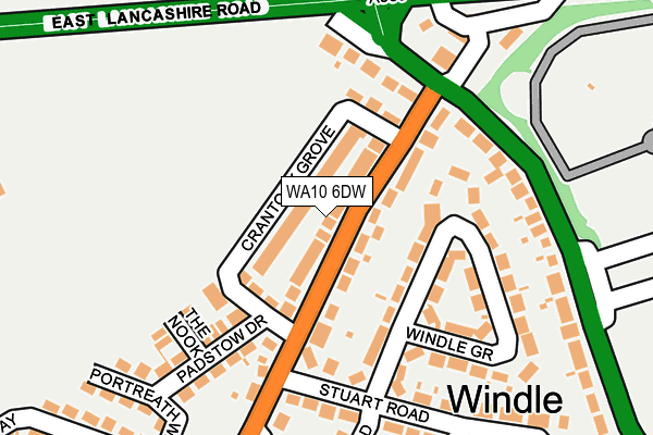 WA10 6DW map - OS OpenMap – Local (Ordnance Survey)