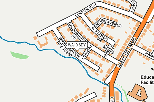 WA10 6DY map - OS OpenMap – Local (Ordnance Survey)