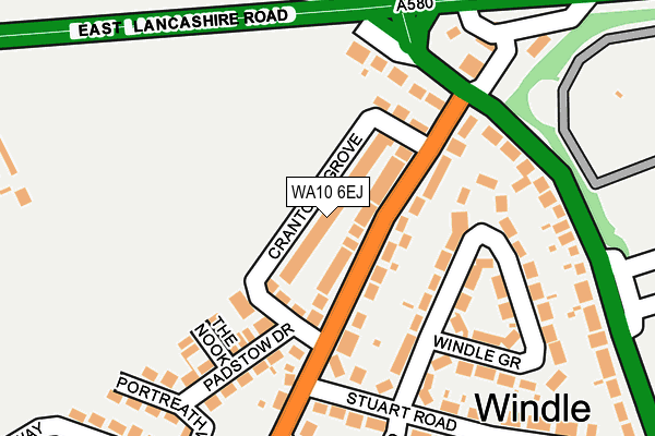 WA10 6EJ map - OS OpenMap – Local (Ordnance Survey)