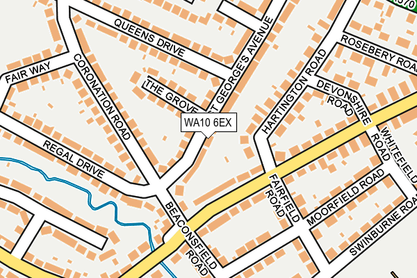 WA10 6EX map - OS OpenMap – Local (Ordnance Survey)