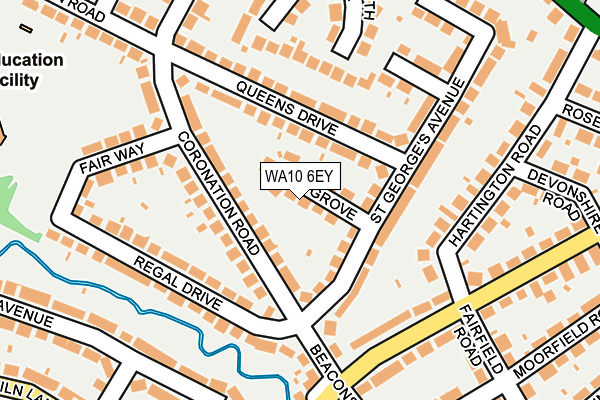WA10 6EY map - OS OpenMap – Local (Ordnance Survey)