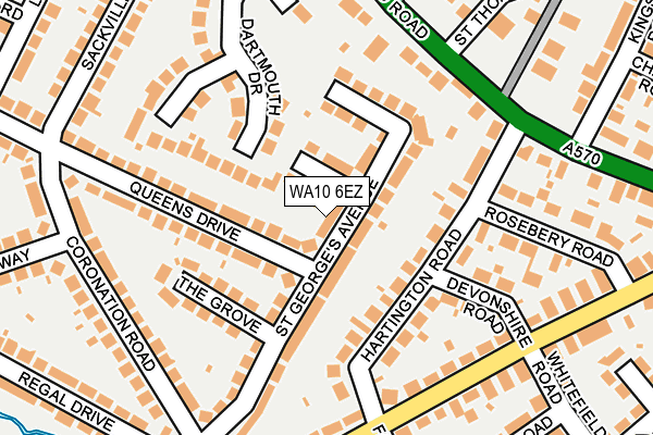 WA10 6EZ map - OS OpenMap – Local (Ordnance Survey)