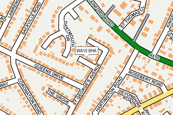 WA10 6HA map - OS OpenMap – Local (Ordnance Survey)