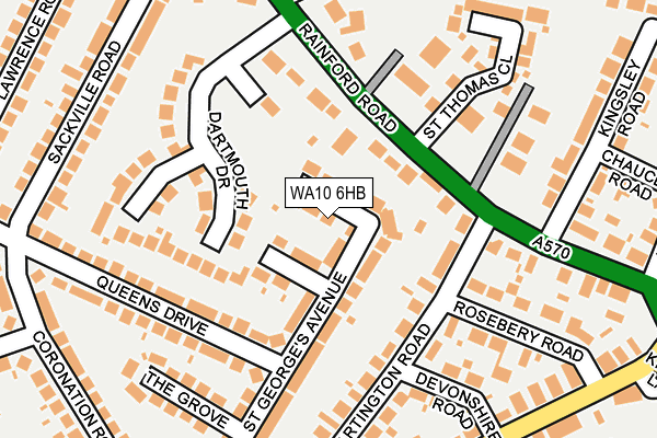 WA10 6HB map - OS OpenMap – Local (Ordnance Survey)