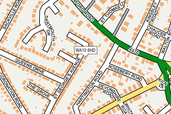 WA10 6HD map - OS OpenMap – Local (Ordnance Survey)