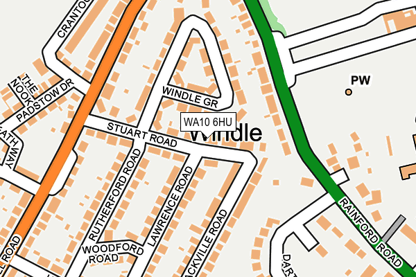 WA10 6HU map - OS OpenMap – Local (Ordnance Survey)