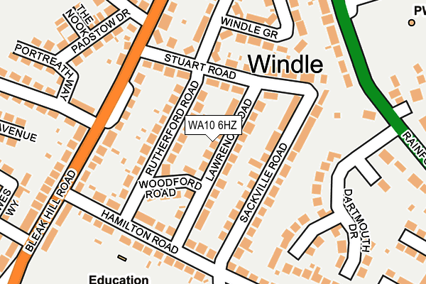 WA10 6HZ map - OS OpenMap – Local (Ordnance Survey)
