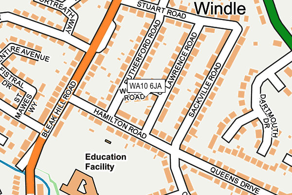 WA10 6JA map - OS OpenMap – Local (Ordnance Survey)