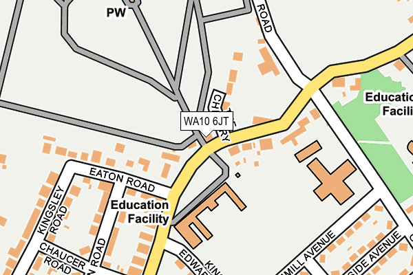 WA10 6JT map - OS OpenMap – Local (Ordnance Survey)