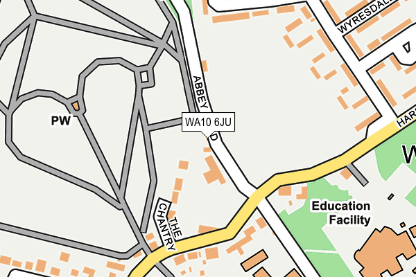 WA10 6JU map - OS OpenMap – Local (Ordnance Survey)
