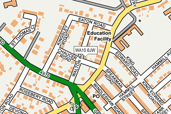 WA10 6JW map - OS OpenMap – Local (Ordnance Survey)