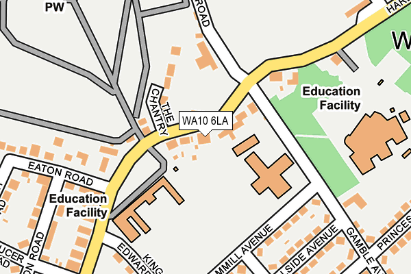 WA10 6LA map - OS OpenMap – Local (Ordnance Survey)