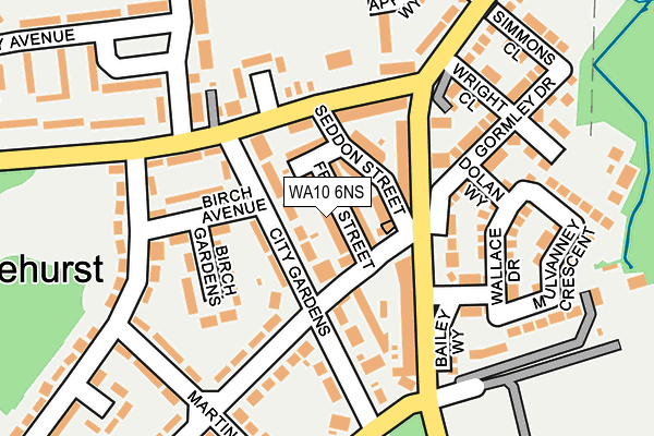 WA10 6NS map - OS OpenMap – Local (Ordnance Survey)