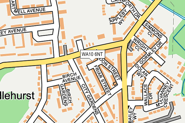 WA10 6NT map - OS OpenMap – Local (Ordnance Survey)