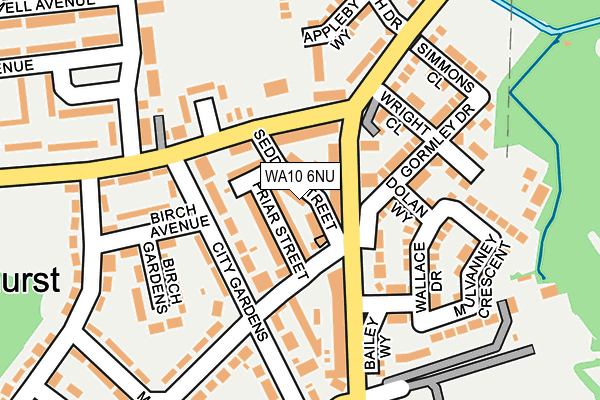 WA10 6NU map - OS OpenMap – Local (Ordnance Survey)