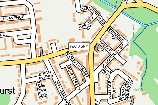 WA10 6NY map - OS OpenMap – Local (Ordnance Survey)