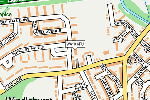 WA10 6PU map - OS OpenMap – Local (Ordnance Survey)