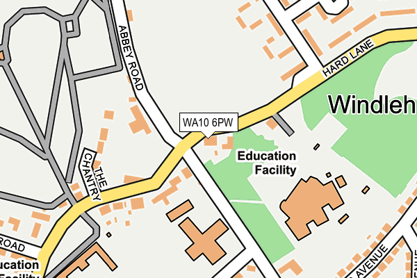 WA10 6PW map - OS OpenMap – Local (Ordnance Survey)