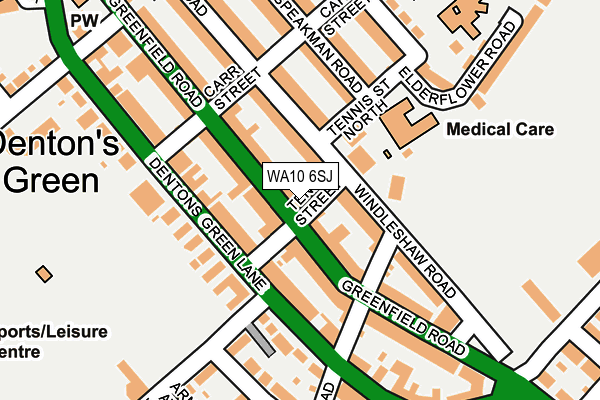 WA10 6SJ map - OS OpenMap – Local (Ordnance Survey)