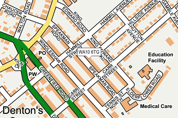 WA10 6TG map - OS OpenMap – Local (Ordnance Survey)