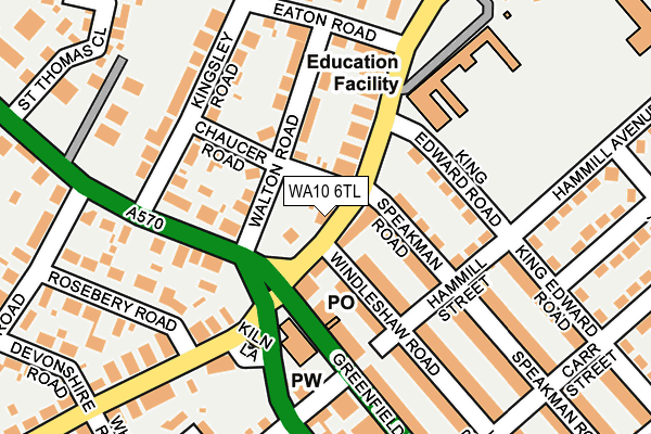 WA10 6TL map - OS OpenMap – Local (Ordnance Survey)