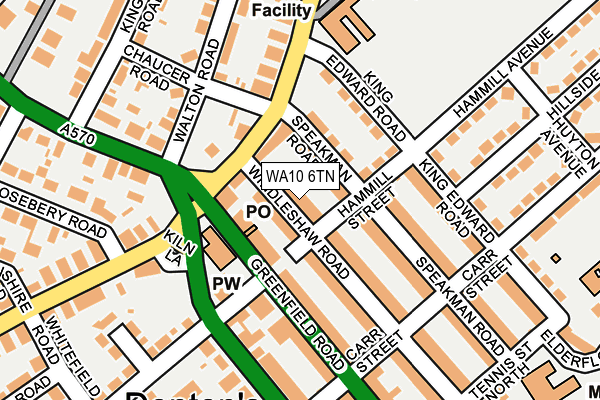 WA10 6TN map - OS OpenMap – Local (Ordnance Survey)