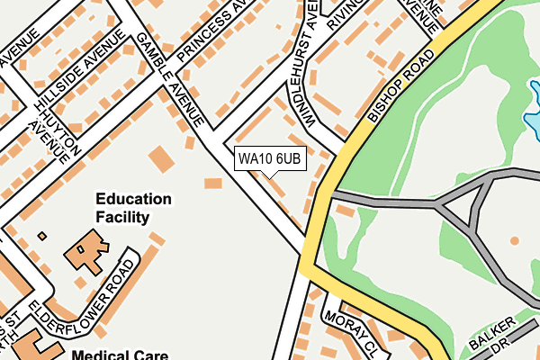WA10 6UB map - OS OpenMap – Local (Ordnance Survey)
