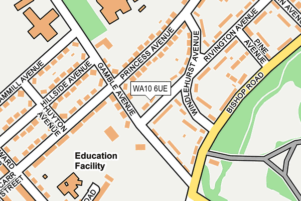 WA10 6UE map - OS OpenMap – Local (Ordnance Survey)